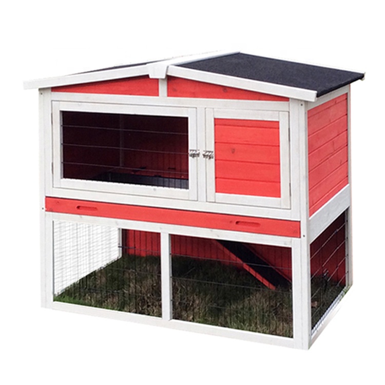 Hot Sale Portable Home Asphalt Roof Custom Wooden Rabbit Hutch