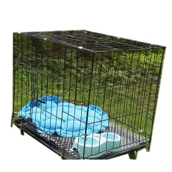 Wholesale Cheap Iron galvanized Strong Stainless Metal large steel dog cage With Tray And Lock For Sale