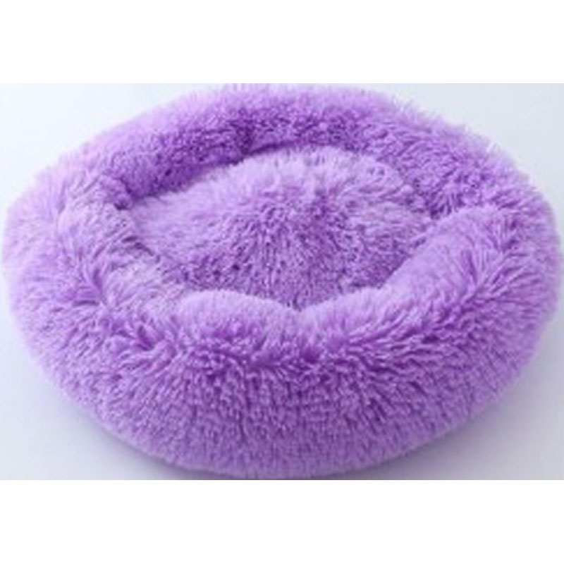 Custom Foldable Lovely Soft Fleece cozy luxury round warm pet nest mat plush hamburger Shape Sleep Cushion pet donut dog cat bed