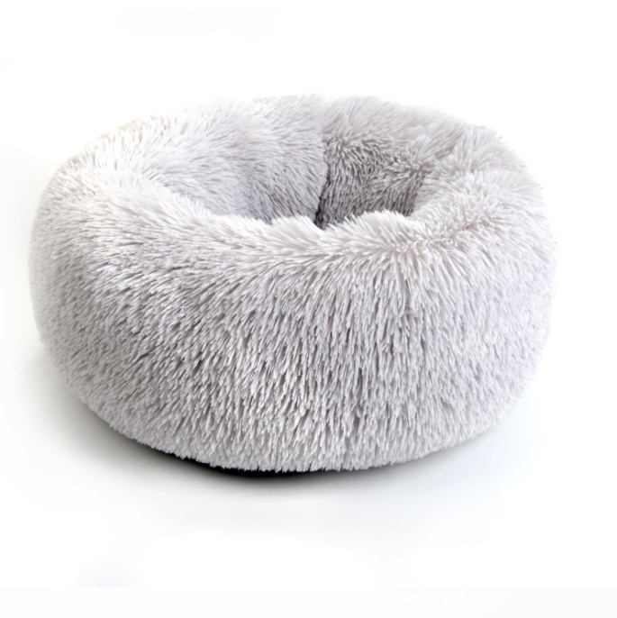 Winter Warm Kitten Sleeping puppy rabbit Nest Soft Long Plush Dog Basket Pet Cushion Portable Round Plush Cat Bed House Mat