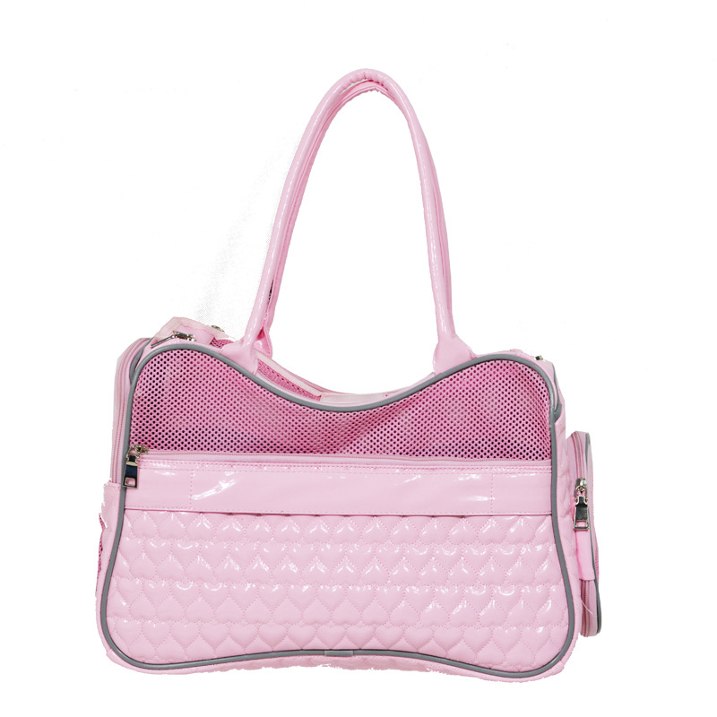 Portable Folding Extra Small Purse Handbag Soft pattern airplane lovable Dog Carrier pink bag