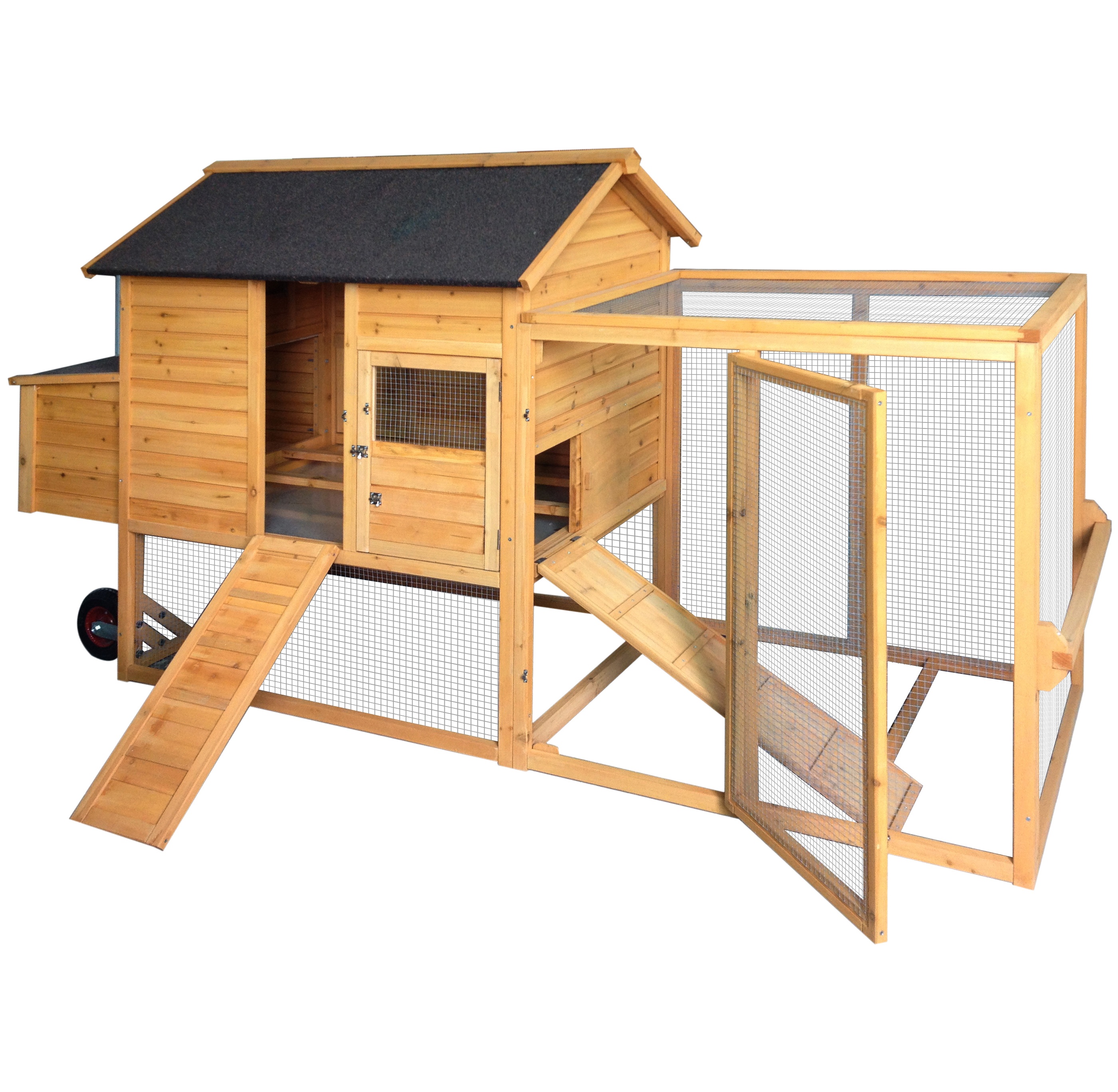 Kültéri vízálló Coop tenyésztés Hordozható fa Chicken House állatketrecek 5000 csirkékhez kerekekkel