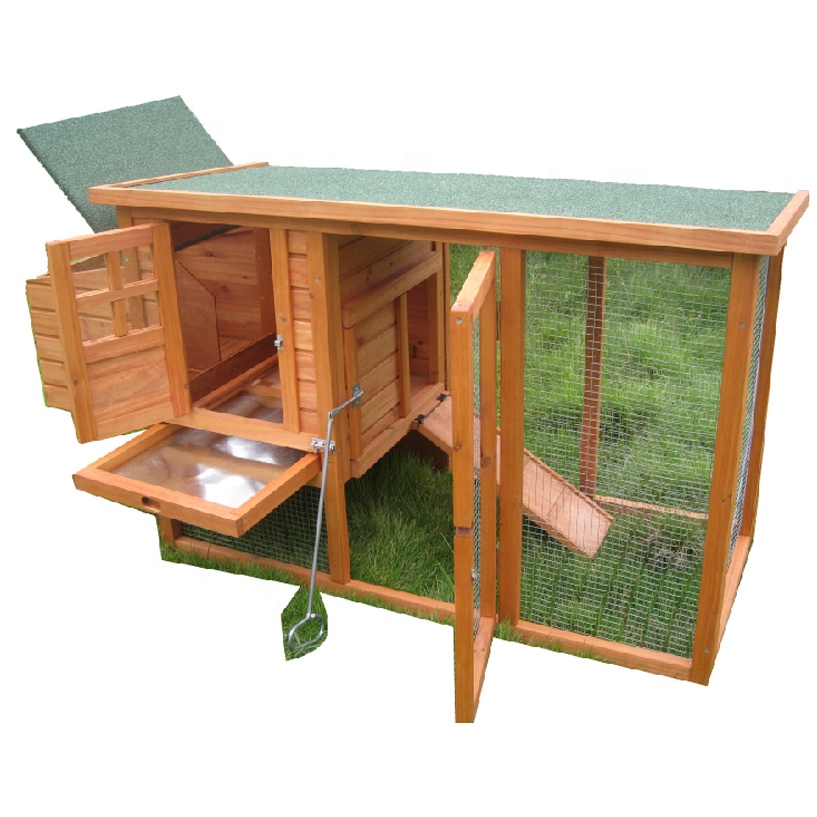custom WALK-IN MOBILE rasied Large Poultry Wooden Hen House Chicken Coop with large run for 6 birds