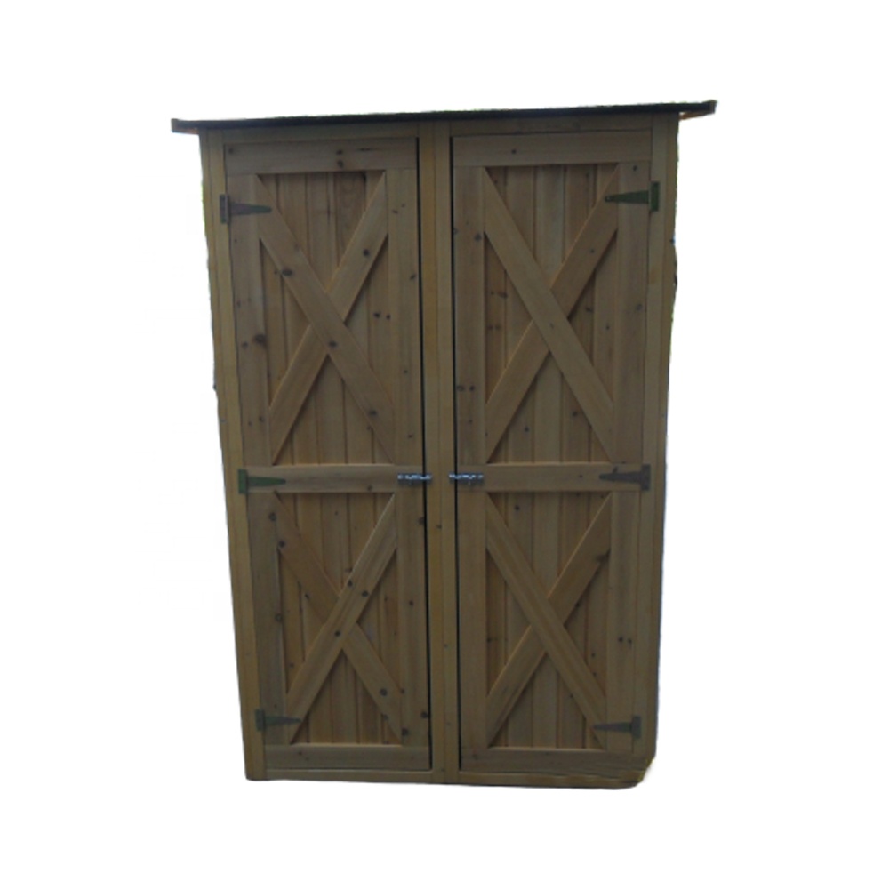 Lockable Door Shelves Roof Hatch Cupboard Lawn Mower Cabinet waterproof outdoor wooden tool shed storage Garden Funiture