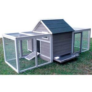 Deluxe Wooden Chicken Coop Hen Cage  Nesting Box w/Outdoor Run