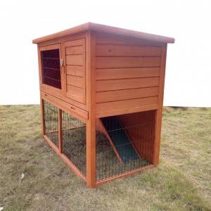 high quality wooden double rabbit hutch