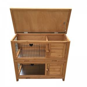 Commercial Farming 2 Level Ware with Outdoor Enclosure Wooden Cage and Wire with Large Free Run Rabbit Cage EYR005