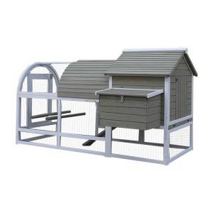Deluxe Outdoor Wooden Farmhouse  Portable clean Chicken Coop