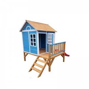 Indoor playground wooden children house play set with slide new cubby play  house equipment EYPH1701