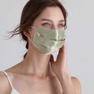 Anti Allergy 22MM 100% Mulberry Silk Flat Mask with Pleats