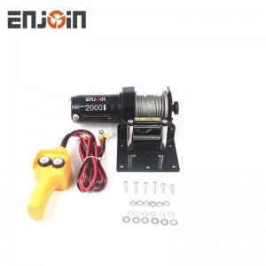 ENJOIN 12v Mini Electric Winch 2000lbs Small Electric Winch