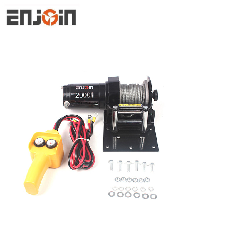 ENJOIN 12v Mini Electric Winch 2000lbs Small Electric Winch Featured Image