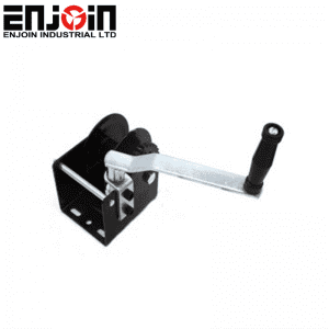 ENJOIN 1500LBS Worm Gear Winch Steel Cable Manual Hand Winch With Self-Lock
