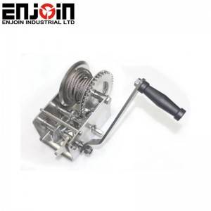 ENJOIN 2500lbs Stainless Steel Hand Winch,10M Steel Cable Manual Trailer Boat Winch