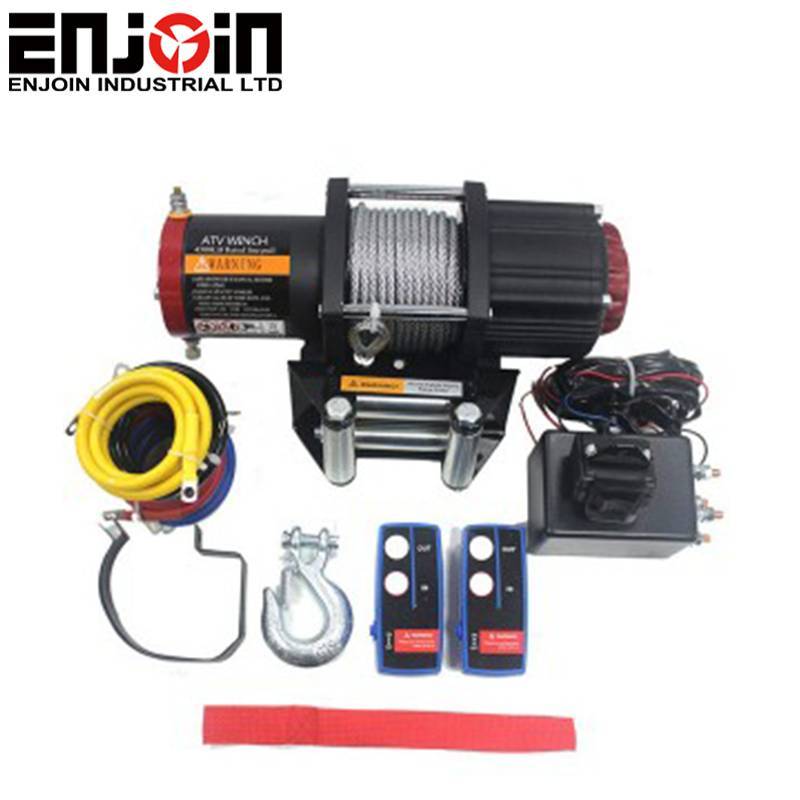 ENJOIN ATV 12v Electric Winch 4500lbs(2045KG) With Frosted Surface Finished Featured Image