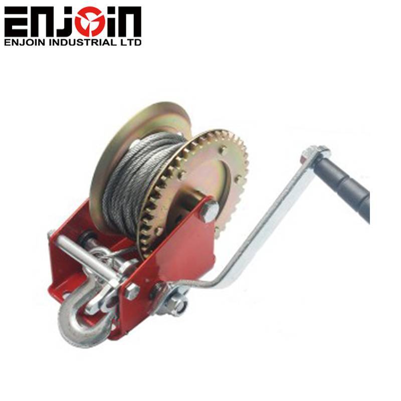 ENJOIN One Way One Speed 1800lbs (800kgs) Steel Cable Belt Hand Winch XQ-1800