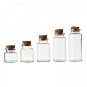 Short Glass Bottles Empty Vials Jars With Corks 22x40mm and other sizes
