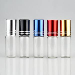 3ml clear glass vials with metal roller and gold color aluminum cap