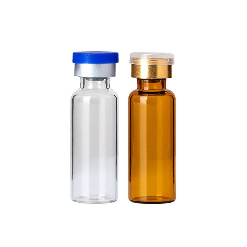 5ml liquid medicine packing glass vials with 13mm flip off caps and rubber stopper Featured Image