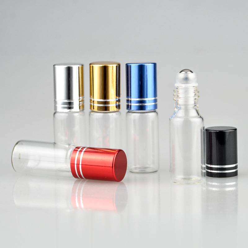 3ml clear glass vials with metal roller and gold color aluminum cap Featured Image