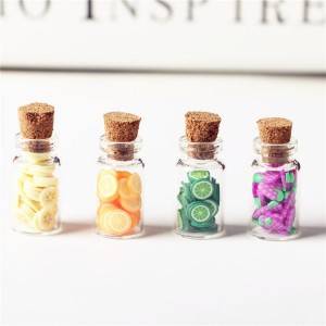 candy sweets sample packing glass vials with cork lid