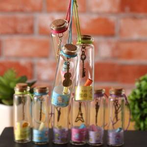 gift decoration glass vials with cork lid