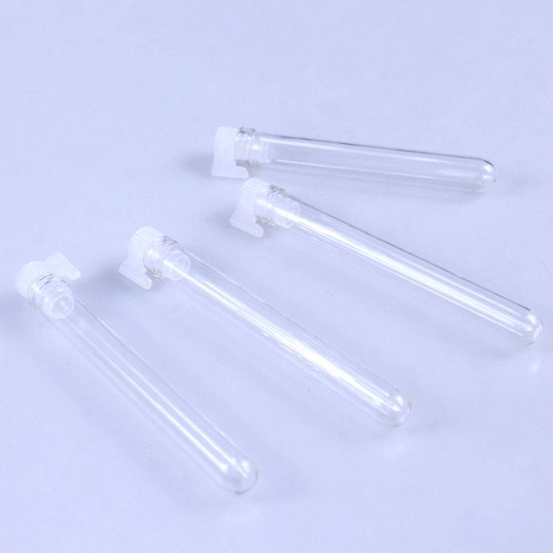 dia. 8mm round bottom glass test tube with plastic plug for laboratory and perfume sample packing Featured Image