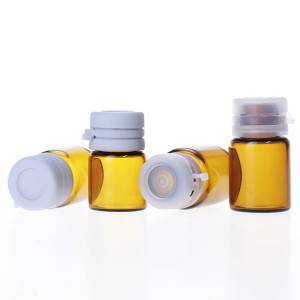 1ml 2ml crimp neck amber glass vials with plastic tear cover