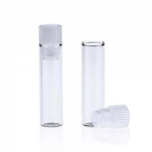 1mL Clear Glass Shell Vial with Clear Polyethylene Snap Plug 8x40mm