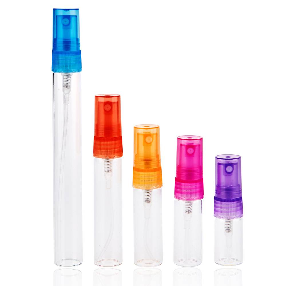wholesale and custom made 2ml 3ml 5ml 8ml 10ml perfume glass vials with plastic pump sprayer Featured Image