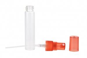 wholesale and custom made 2ml 3ml 5ml 8ml 10ml perfume glass vials with plastic pump sprayer
