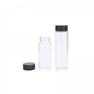20ml 25ml 60ml 90ml clear glass bottle with black screw cap glass tubular vial pharmaceutical medicine use glass bottles