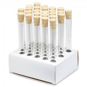 custom made round bottom glass test tube with natural cork lid