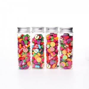 clear tubular glass bottle with aluminum screw cap for candy packing