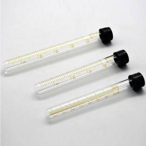 round bottom Glass Vial Centrifuge with phenolic cap and with printing volume scale