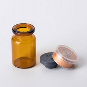 6ml 22x35mm crimp neck 20mm amber injection glass vials,  tubular glass vial with flip off cap