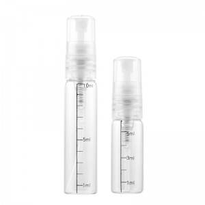 5ml 10ml  sample glass vials with plastis pump sprayer and scale printing