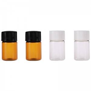 1ml 2ml 3ml 5ml small amber and clear glass vials with screw top caps