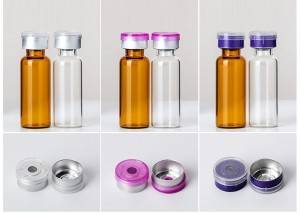 5ml liquid medicine packing glass vials with 13mm flip off caps and rubber stopper