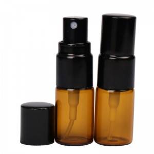 3ml amber glass perfume vials, perfume sample vials with half cap pump sprayer