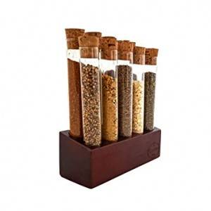 round bottom glass test tube with natural cork lid for spice packing