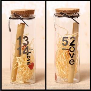 wishes glass vials with cork lid, message glass bottle with cork lid