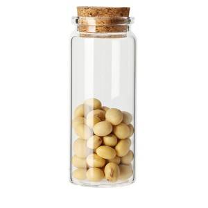 Capsule packing glass bottle with cork lid