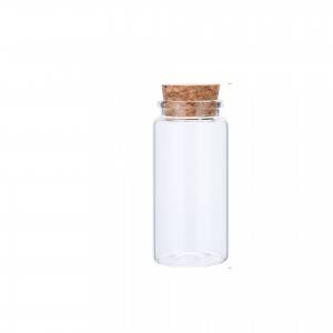 Capsule packing glass bottle with cork lid