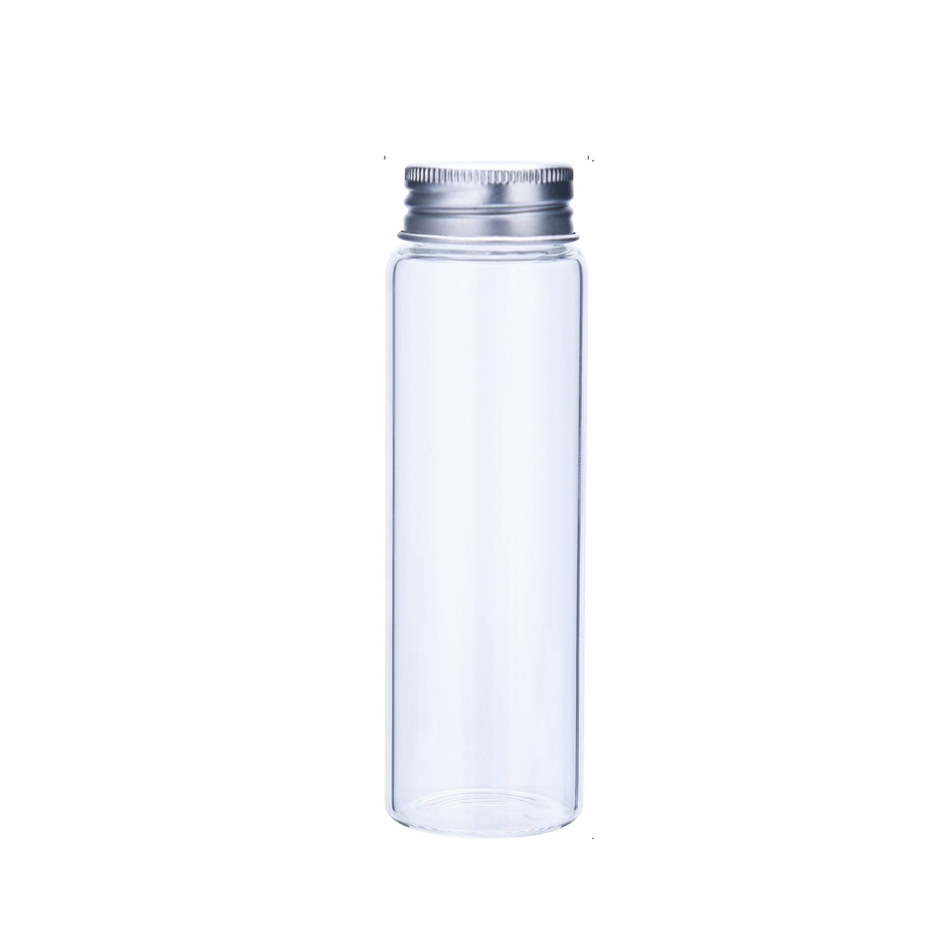OEM Customized Roller On Perfume Bottle - Diameter 37mm 47mm high borosilicate glass bottle with aluminum screw cap – Erose Glass