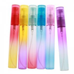10ml painted colorful glass perfume bottle with full cover pump sprayer