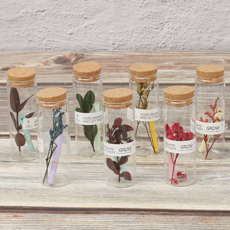 glass tube vials with cork lid for vanilla sample and dry flower packing , storage and display Featured Image