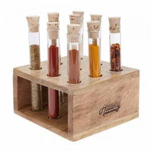 round bottom glass test tube with natural cork lid for spice packing