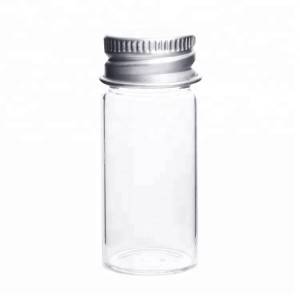 customized different size clear tubular glass vials with aluminium screw cap