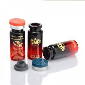 custom made tubular glass vials with painted color and gold logo printing